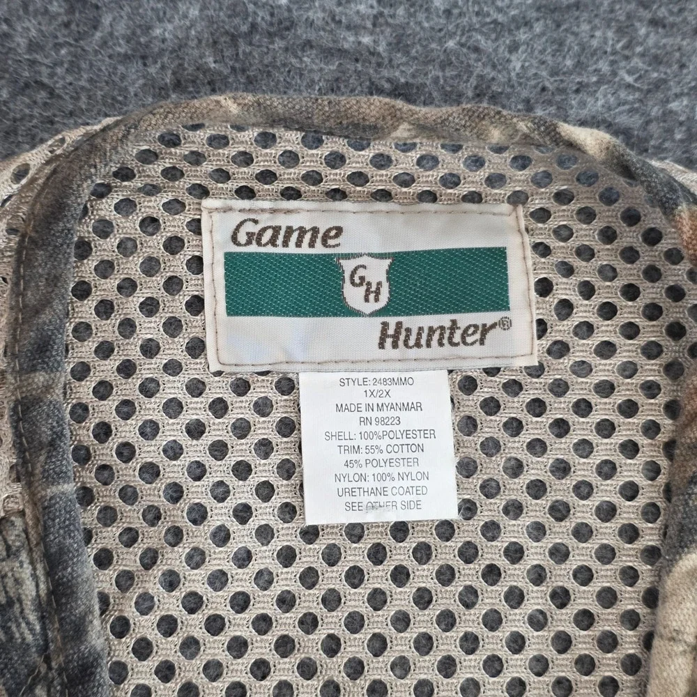 Vintage Game Hunter‎ Camouflage Mesh Vest Mens 1X/2X Fish Hunt Shooting Tactical